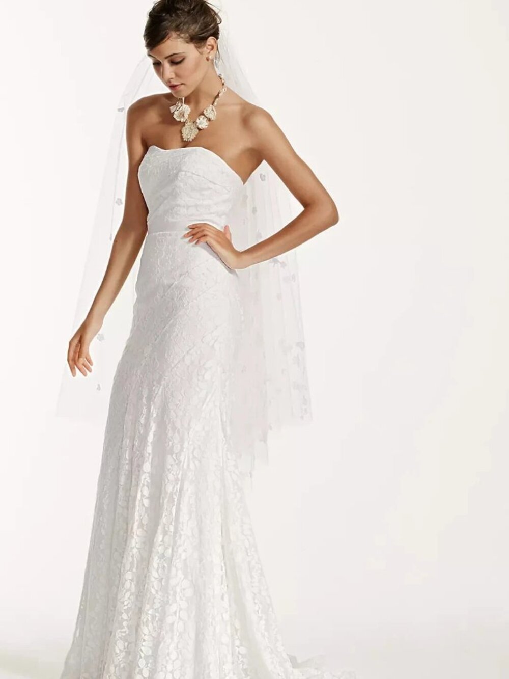 Galina Wedding Bridal Gowns Dress Strapless Size 4 - Picture 3 of 10